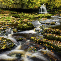 Buy canvas prints of  West Burton Waterfall by Tony Walsh