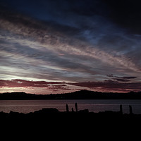 Buy canvas prints of Sunset over Dundee and River Tay by nofoto 
