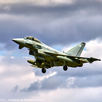 Buy canvas prints of Typhoon Landing at RAF Coningsby Lincolnshire by Ros Ambrose