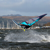 Buy canvas prints of Windsurfer at Helensburgh by Ros Ambrose