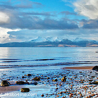 Buy canvas prints of Frost-Kissed Morning: Arran from Seamill by Ros Ambrose