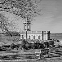 Buy canvas prints of Quintessential Rutland Water's Lakeside Church by Ros Ambrose
