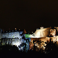 Buy canvas prints of Stirling Castle's Enchanting Night Echoes by Ros Ambrose