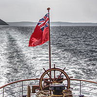 Buy canvas prints of Waverley Paddle Steamer Leaving Arran by Ros Ambrose