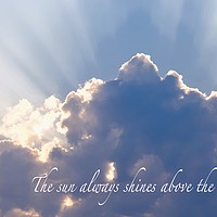 Buy canvas prints of The sun always shines above the clouds.. by Ros Ambrose