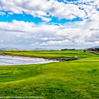 Buy canvas prints of First Hole Machrihanish Golf Club by Ros Ambrose