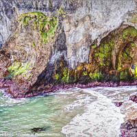 Buy canvas prints of Sea View From Carrick-A-Rede Rope Bridge by Ros Ambrose