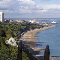 Buy canvas prints of Eastbourne view from Beachy Head. by Tom Pipe