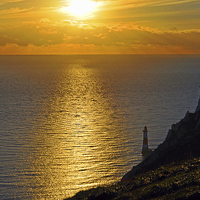 Buy canvas prints of  Beachy Head Sunset. by Tom Pipe