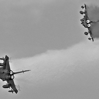 Buy canvas prints of  Photogenic Tornado role demo team by Tom Pipe
