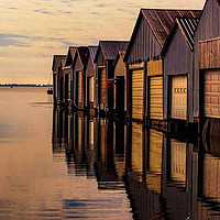 Buy canvas prints of Port Rowan lake erie boat houses by shawn mcphee I