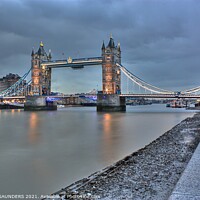 Buy canvas prints of London Tower Bridge and Embankment by DAVID SAUNDERS