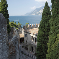 Buy canvas prints of  Castle Steps in Malcesine by Richy Winchester