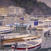 Buy canvas prints of Boats in the Marina Grande - Sorrento by Mary Machare