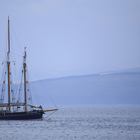 Buy canvas prints of Lochranza Sailing Boat by Alan Whyte
