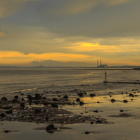 Buy canvas prints of  Sunset over Portobello beach by Alan Whyte