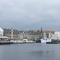 Buy canvas prints of  Barges in Leith by Alan Whyte