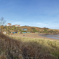 Buy canvas prints of  Coldingham Bay Panorama by Alan Whyte