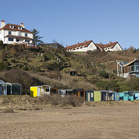 Buy canvas prints of  Coldingham Beach Huts by Alan Whyte