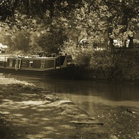 Buy canvas prints of  lovely canal boat by mark byatte