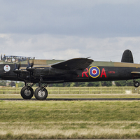 Buy canvas prints of  Avro Lancaster C-GVRA/FM213, the "Mynarski Lancas by Martin Keen