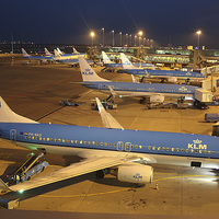 Buy canvas prints of  KLM at Schiphol by Martyn Wraight