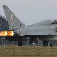 Buy canvas prints of  29 Sqn Typhoon performance departure by Martyn Wraight