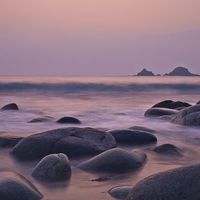 Buy canvas prints of  Porth Nanven, Cornwall Long Exposure by Beth McAllister