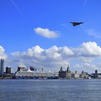 Buy canvas prints of  Avro Vulcan XH558 - Last flight up the Mersey by Beth McAllister