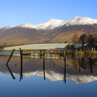 Buy canvas prints of  Peaceful Winter Morning At Derwentwater by Peter Yardley