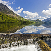 Buy canvas prints of The Weir At Crummock Water  by Peter Yardley