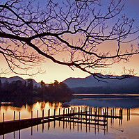 Buy canvas prints of Derwentwater Sunset by Peter Yardley