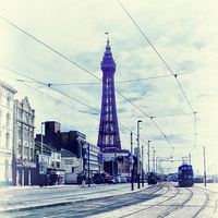 Buy canvas prints of  Blackpool Tower and Tram by Ian Somerville