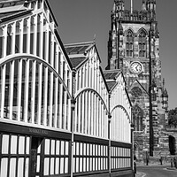 Buy canvas prints of Stockport Market Hall and St Mary's Church by Andrew Kearton