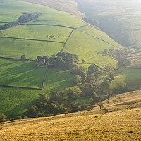 Buy canvas prints of Soft morning sunlight on the hills near Hayfield, Derbyshire by Andrew Kearton