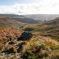 Buy canvas prints of The Pennine way at Crowden in Derbyshire by Andrew Kearton