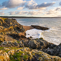Buy canvas prints of Dawn on Ynys Llandwyn, Newborough beach, Anglesey by Andrew Kearton