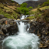 Buy canvas prints of Waterfall in Cwm Llan, Snowdonia, Wales by Andrew Kearton