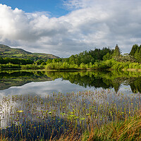 Buy canvas prints of Reflections in a lake in North Wales by Andrew Kearton