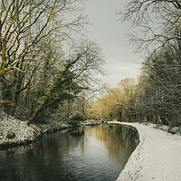 Buy canvas prints of Peak Forest Canal in winter by Andrew Kearton
