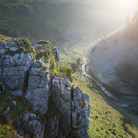 Buy canvas prints of  Morning light on the limestone crags of Lathkill  by Andrew Kearton