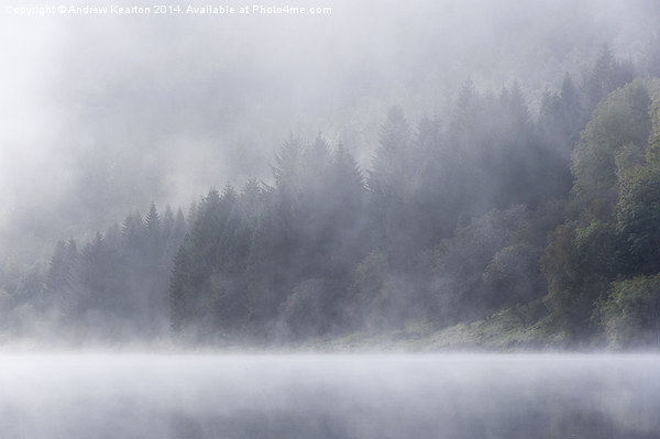  Misty forest beside Ladybower Picture Board by Andrew Kearton