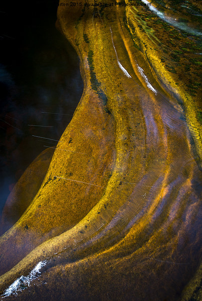 Golden rock beneath the water Picture Board by Andrew Kearton