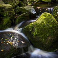 Buy canvas prints of Small waterfall in North Derbyshire by Andrew Kearton