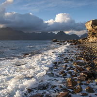 Buy canvas prints of  Shoreline on Elgol beach, Isle of Skye, Scotland by Andrew Kearton