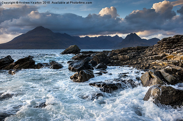  Wild sea on Elgol beach, Isle of Skye, Scotland Picture Board by Andrew Kearton