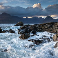 Buy canvas prints of  Wild sea on Elgol beach, Isle of Skye, Scotland by Andrew Kearton