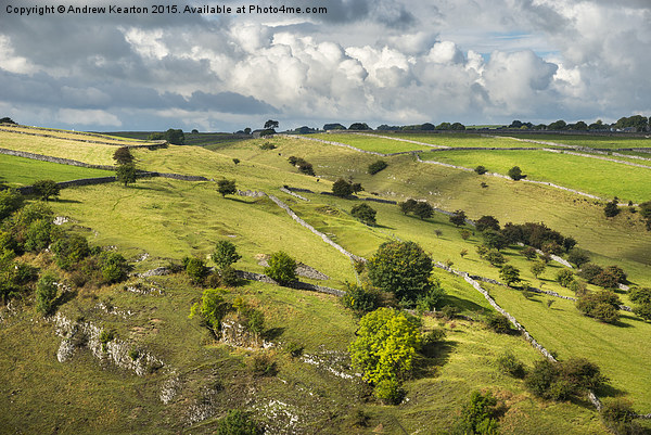  Green fields near Litton in the Peak District Picture Board by Andrew Kearton