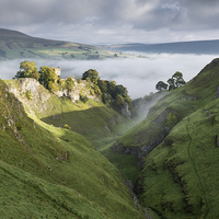 Buy canvas prints of  Misty morning at Cave Dale, Castleton by Andrew Kearton