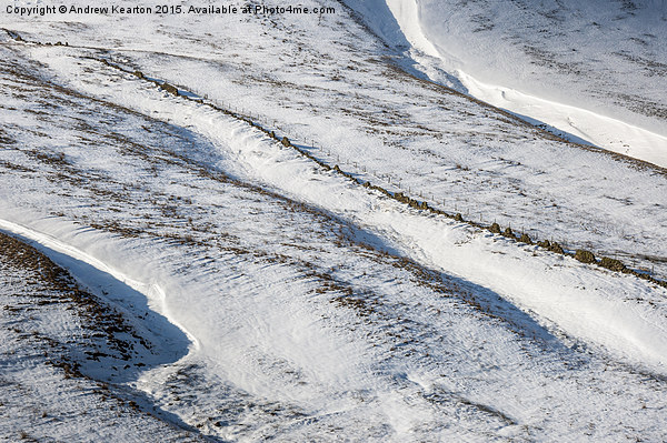  Snowy hillside in the Peak District Picture Board by Andrew Kearton